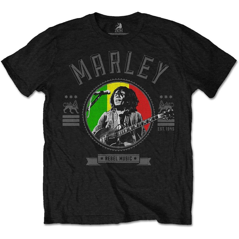 Rebel Music Seal Tshirt Damen Schwarz M von Bob Marley