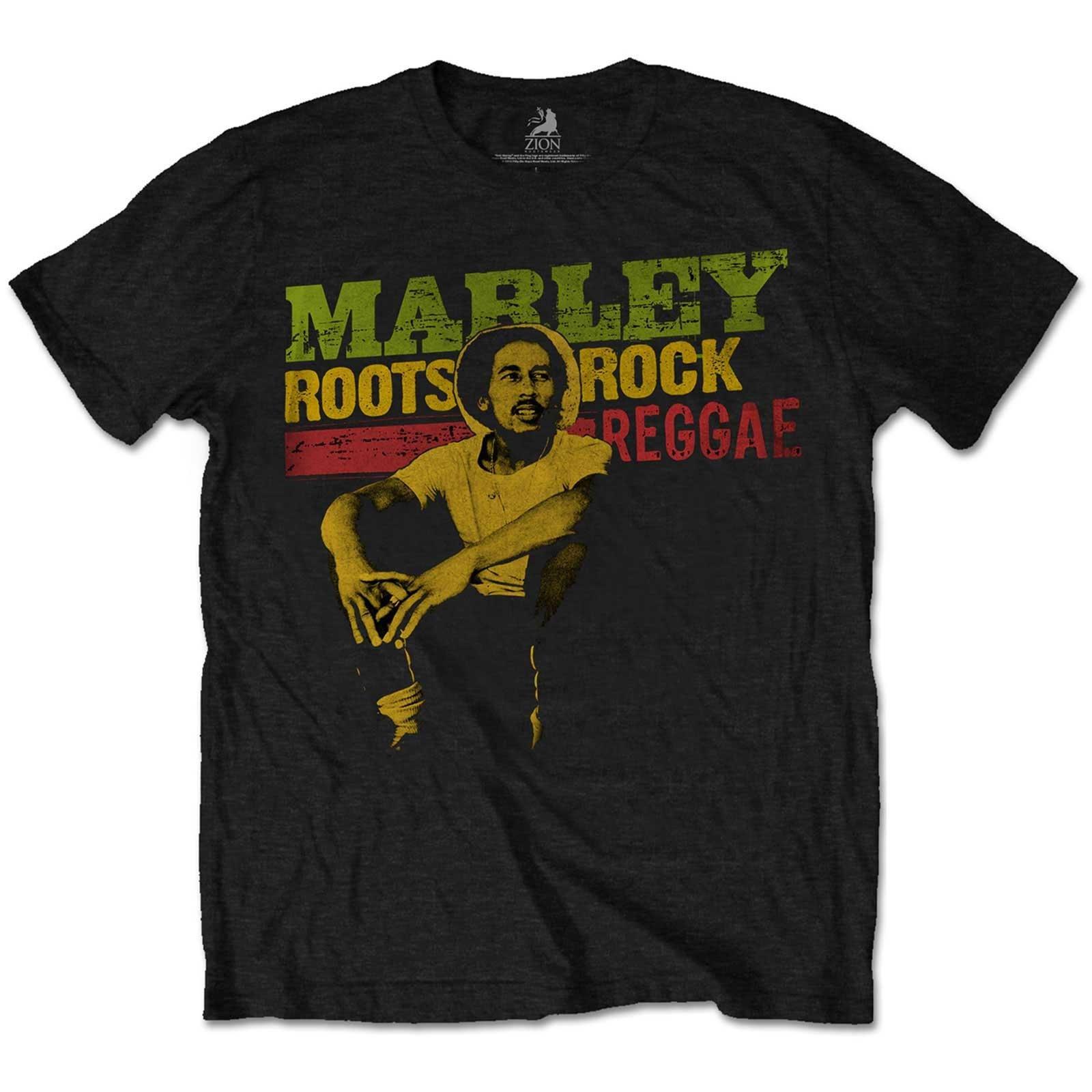 Roots Rock Reggae Tshirt Jungen Schwarz 116 von Bob Marley