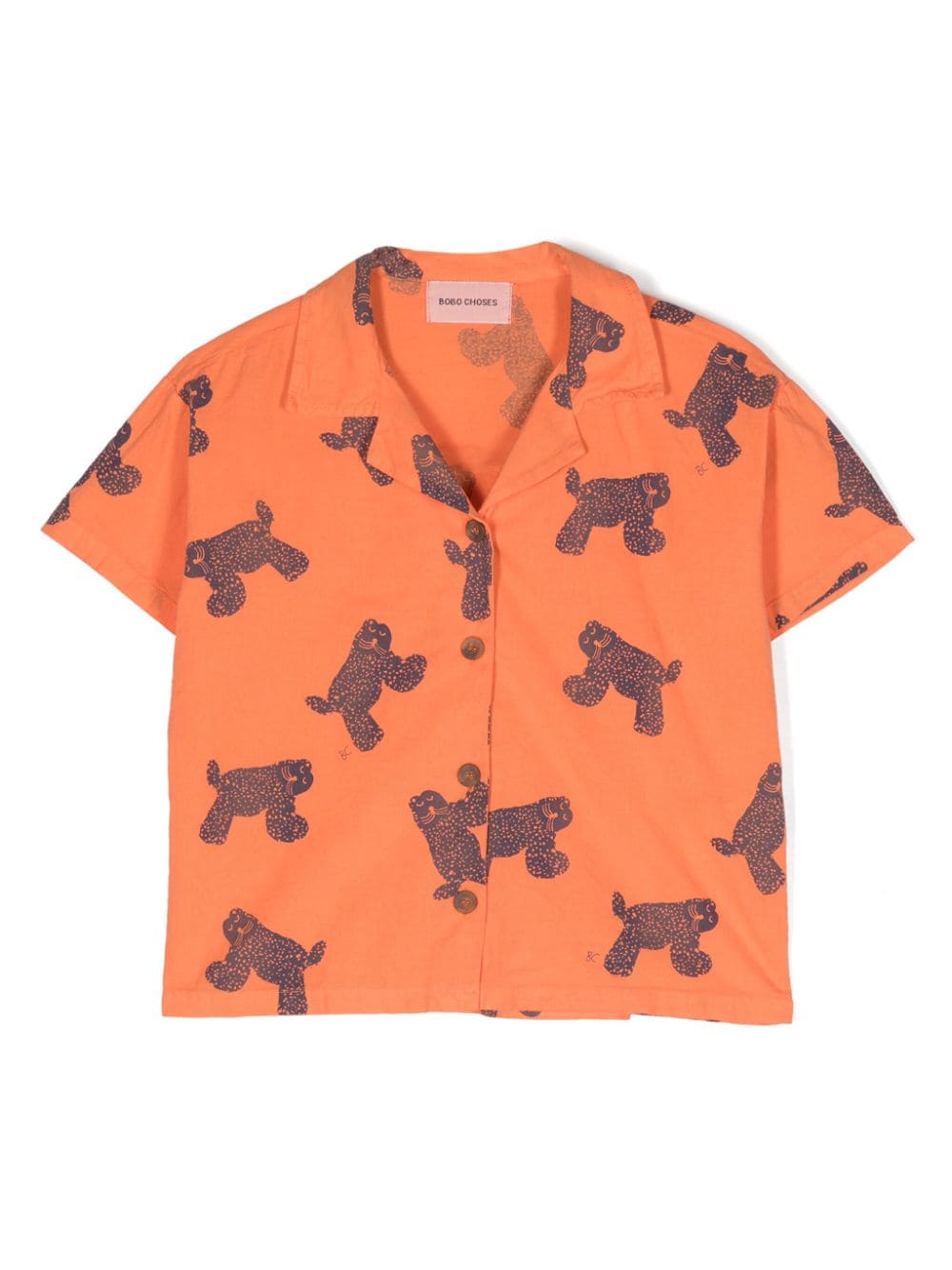 Bobo Choses Big Cat-print bowling shirt - Orange von Bobo Choses