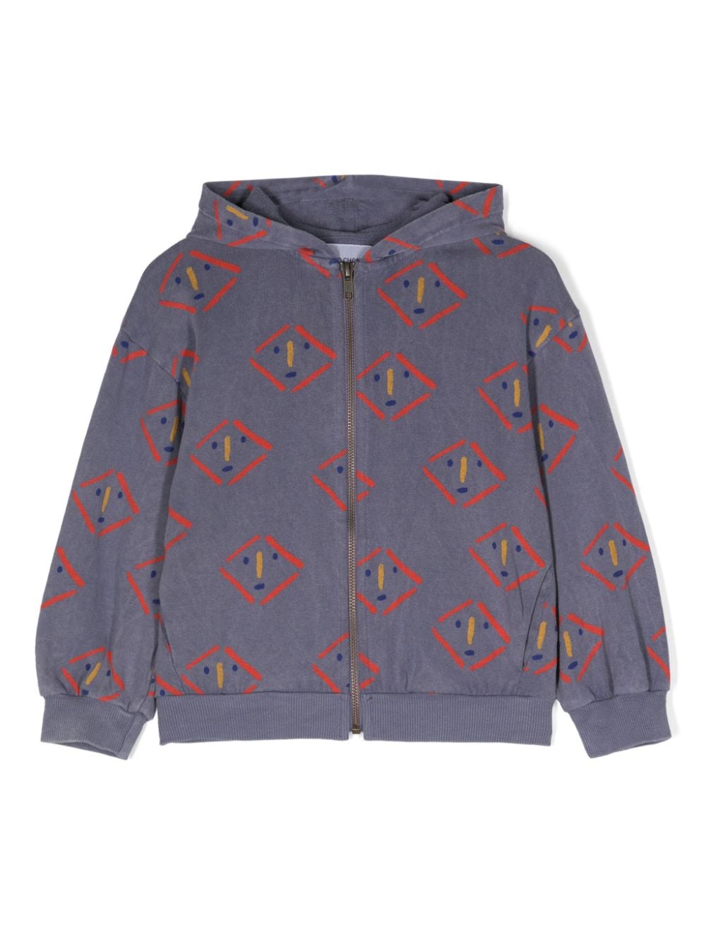 Bobo Choses Masks-print zipped hoodie - Purple von Bobo Choses