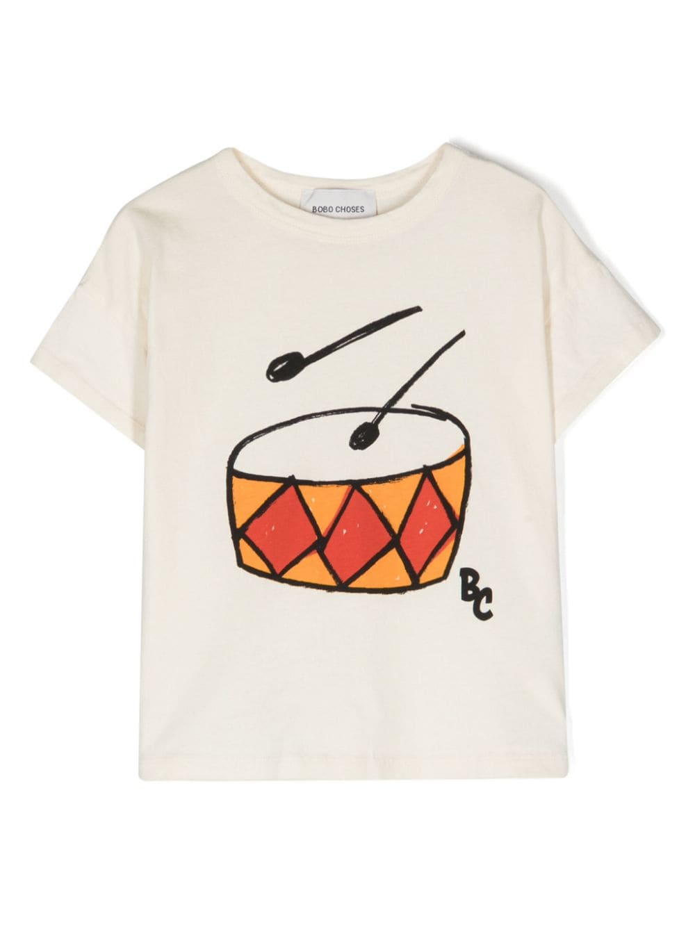 Bobo Choses Play The Drum cotton T-shirt - Neutrals von Bobo Choses