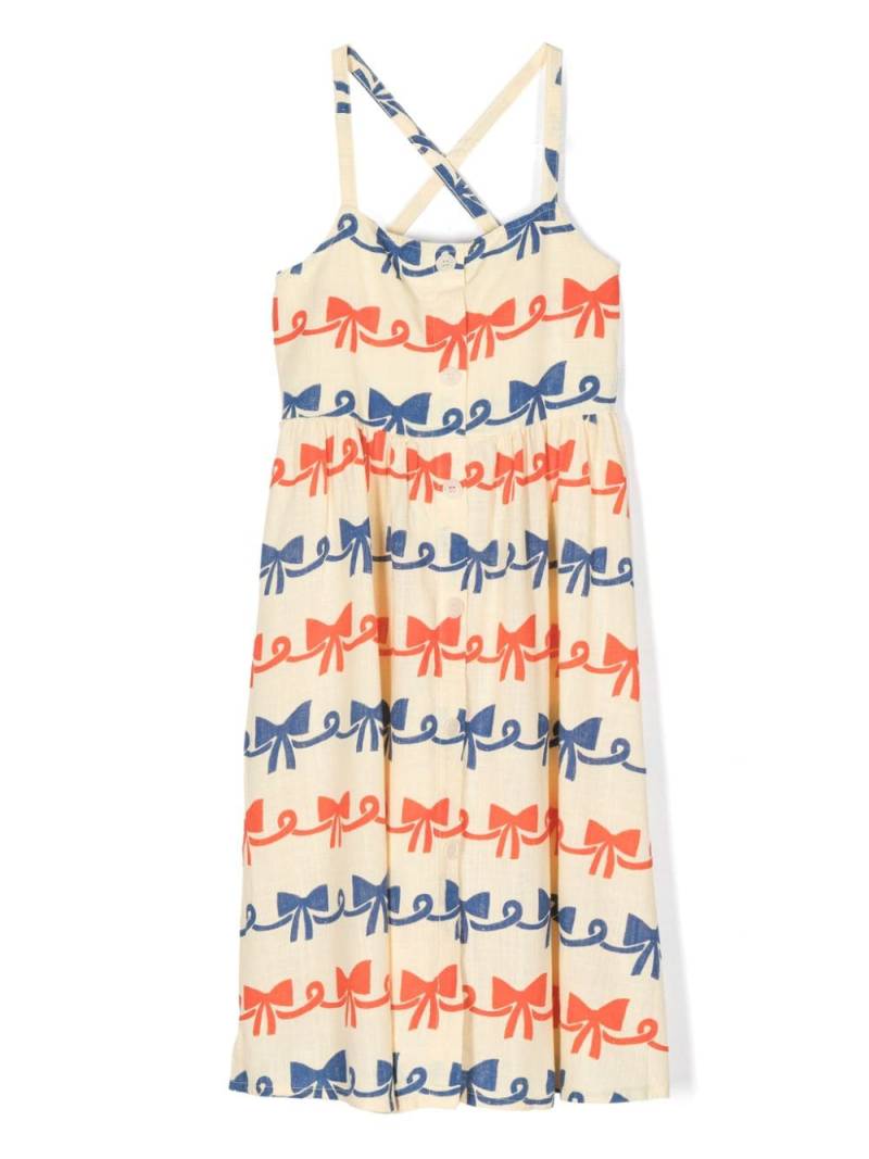 Bobo Choses Ribbon Bow-print dress - Yellow von Bobo Choses