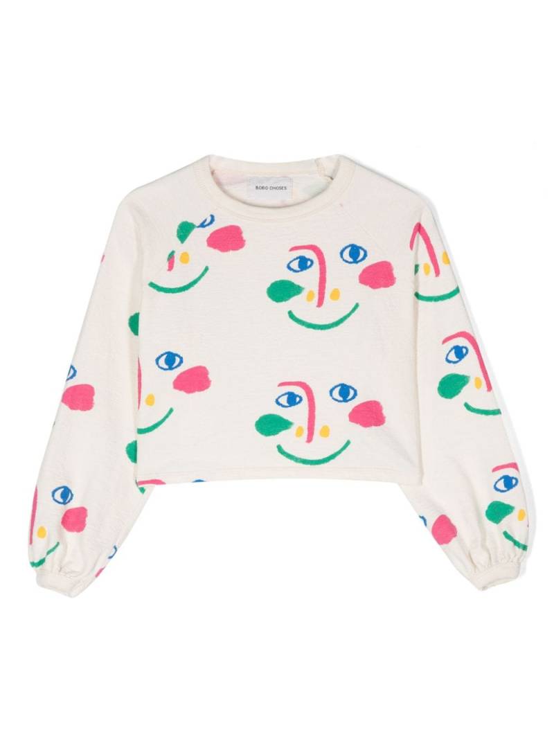 Bobo Choses Smiling Mask sweatshirt - Neutrals von Bobo Choses