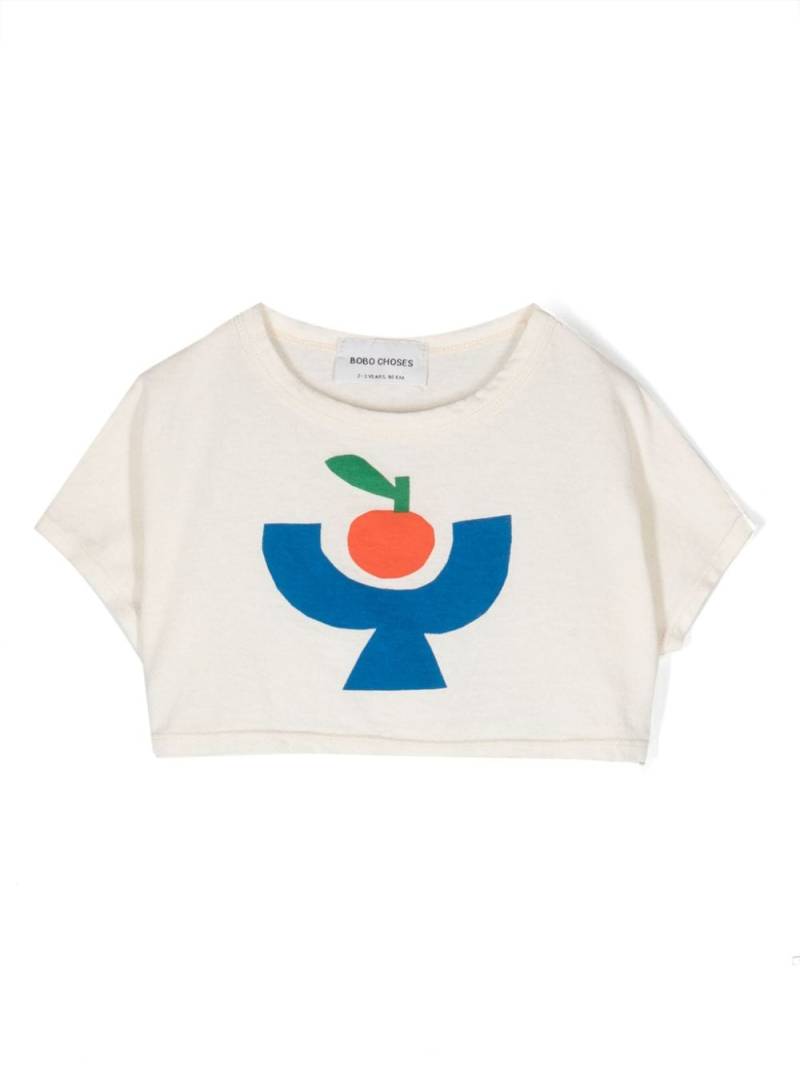 Bobo Choses Tomato Plate cropped T-shirt - Neutrals von Bobo Choses