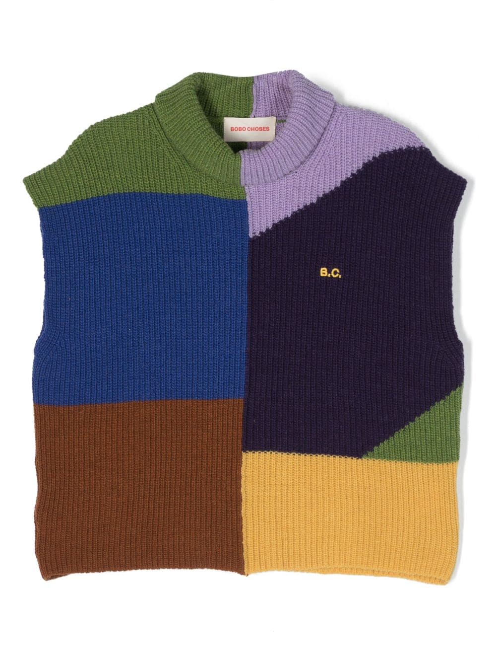 Bobo Choses colour-block sleeveless intarsia-knit vest - Blue von Bobo Choses