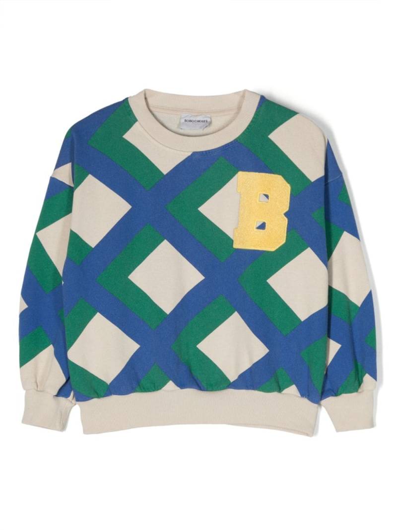 Bobo Choses geometric-print crew-neck sweatshirt - Blue von Bobo Choses