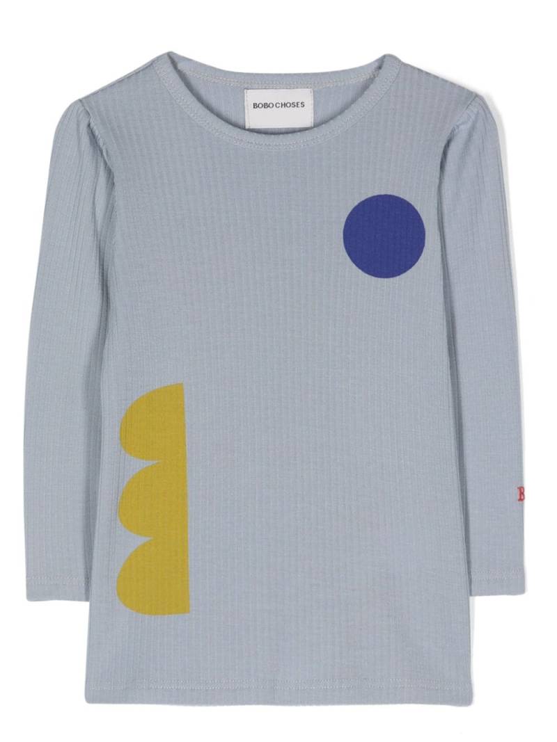 Bobo Choses geometric-print ribbed top - Blue von Bobo Choses