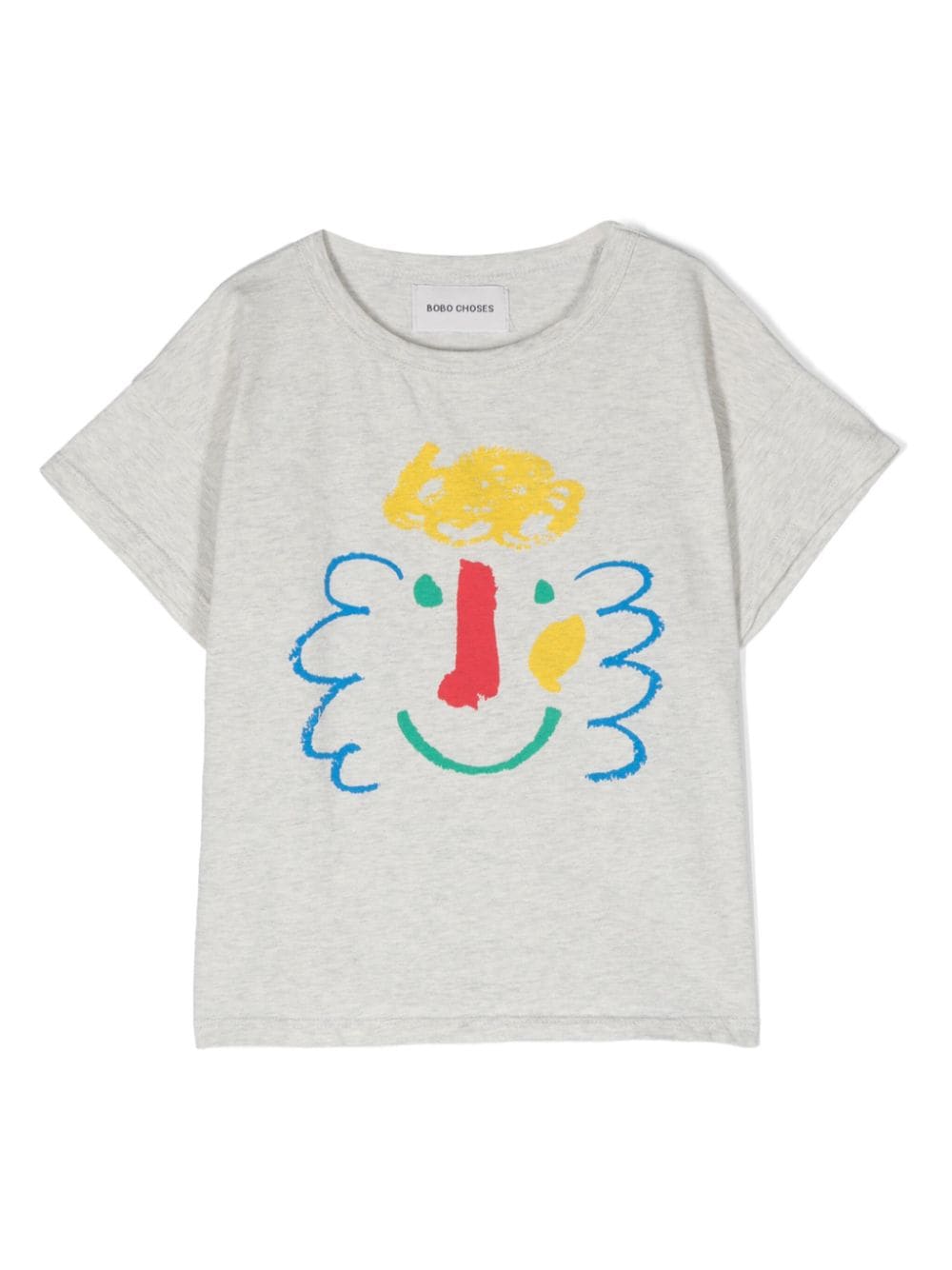 Bobo Choses happy face-print T-shirt - Grey von Bobo Choses