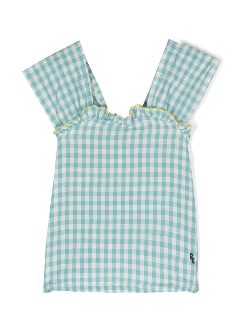 Bobo Choses logo-embroidered checked top - Blue von Bobo Choses