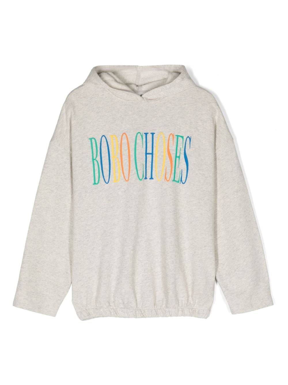 Bobo Choses logo-embroidered cotton hoodie - Grey von Bobo Choses