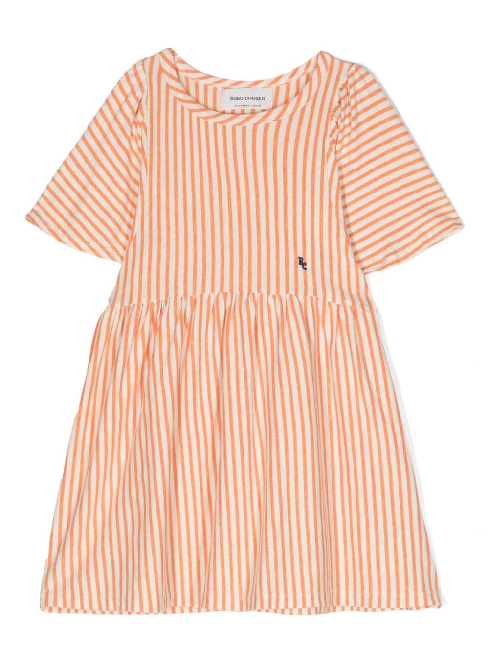 Bobo Choses logo-embroidered striped dress - Orange von Bobo Choses
