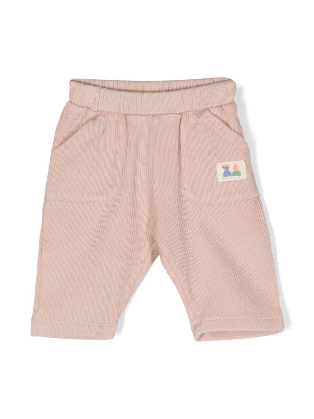 Bobo Choses logo-patch ribbed-knit trousers - Pink von Bobo Choses