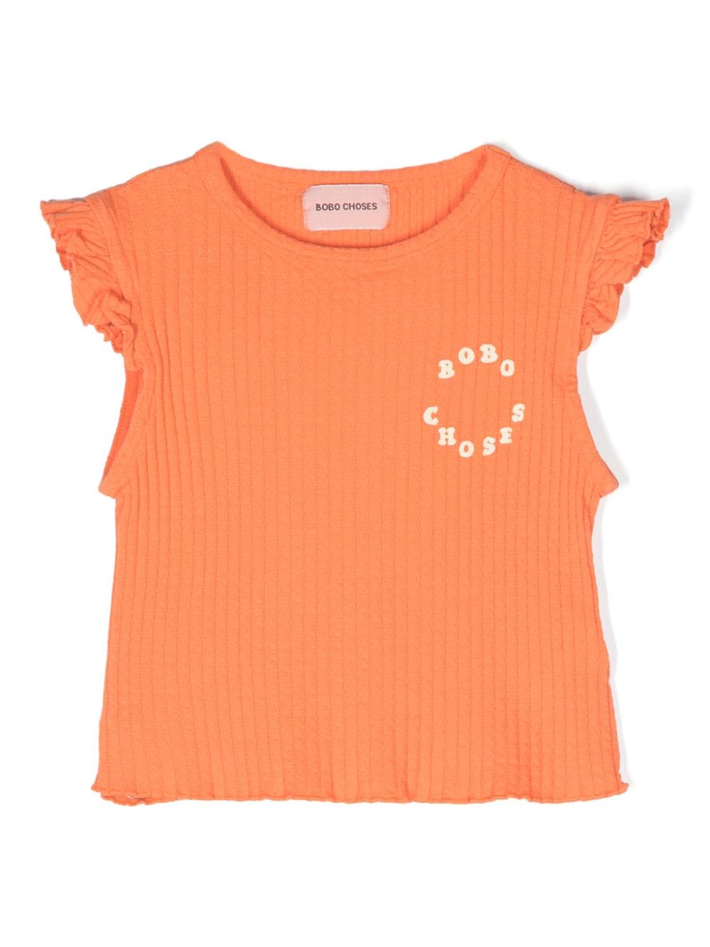 Bobo Choses logo-print ruffled T-shirt - Orange von Bobo Choses