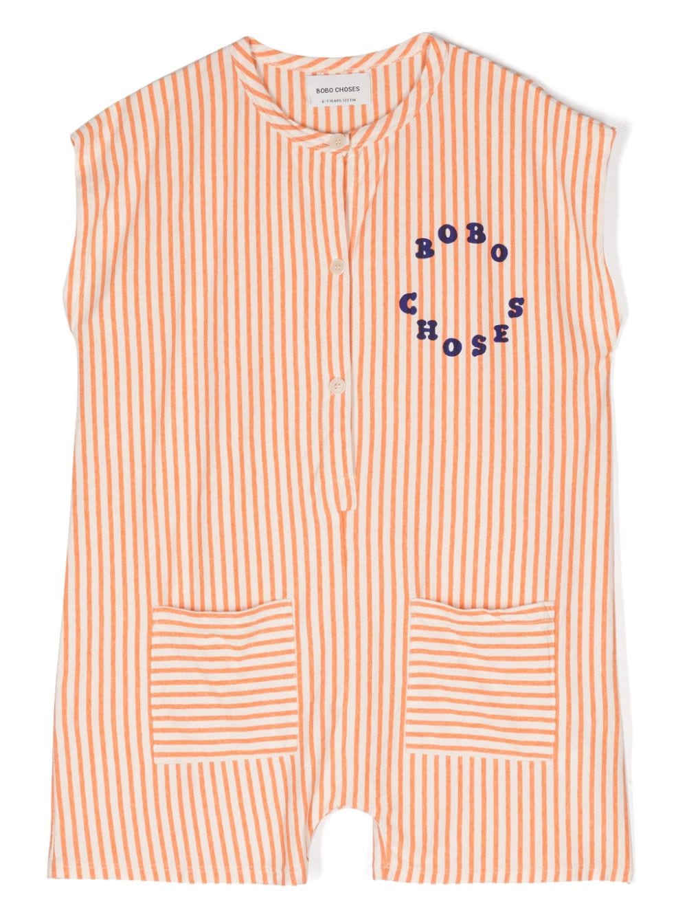 Bobo Choses logo-print striped playsuit - Orange von Bobo Choses