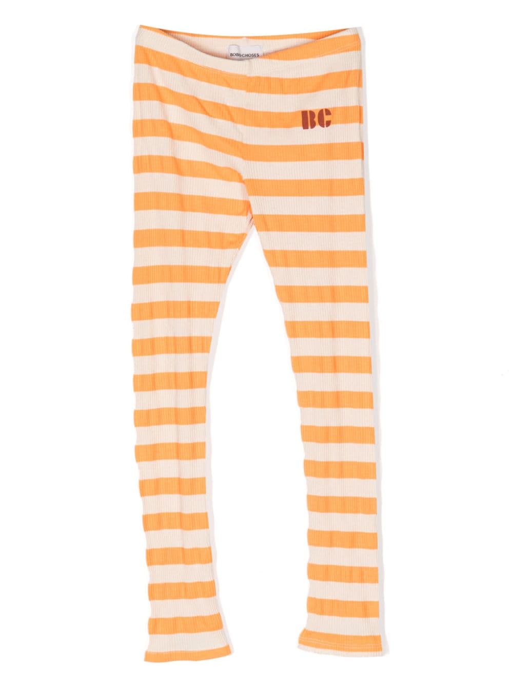 Bobo Choses logo-print striped ribbed leggings - Yellow von Bobo Choses