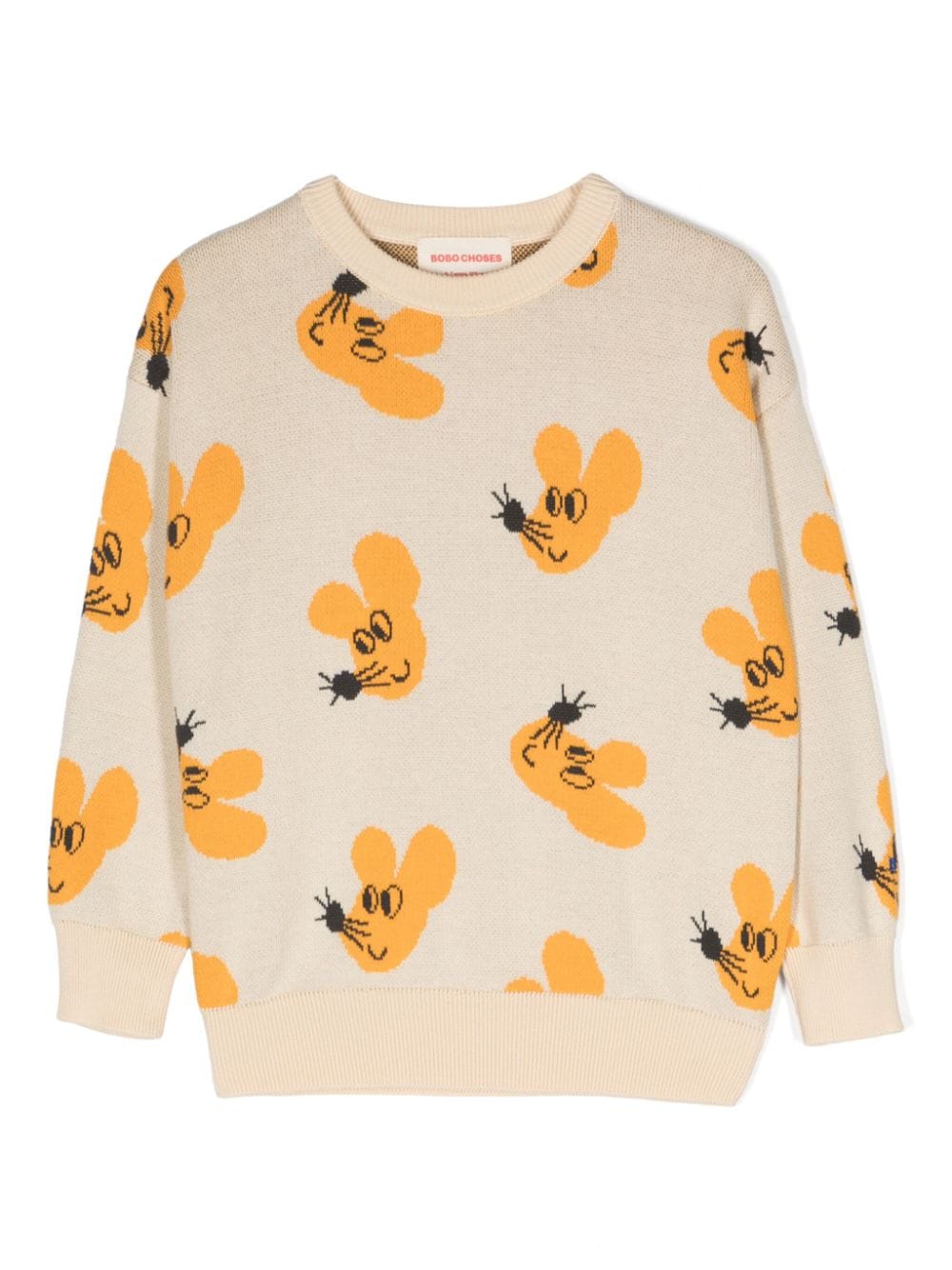 Bobo Choses mouse-jacquard cotton jumper - Neutrals von Bobo Choses