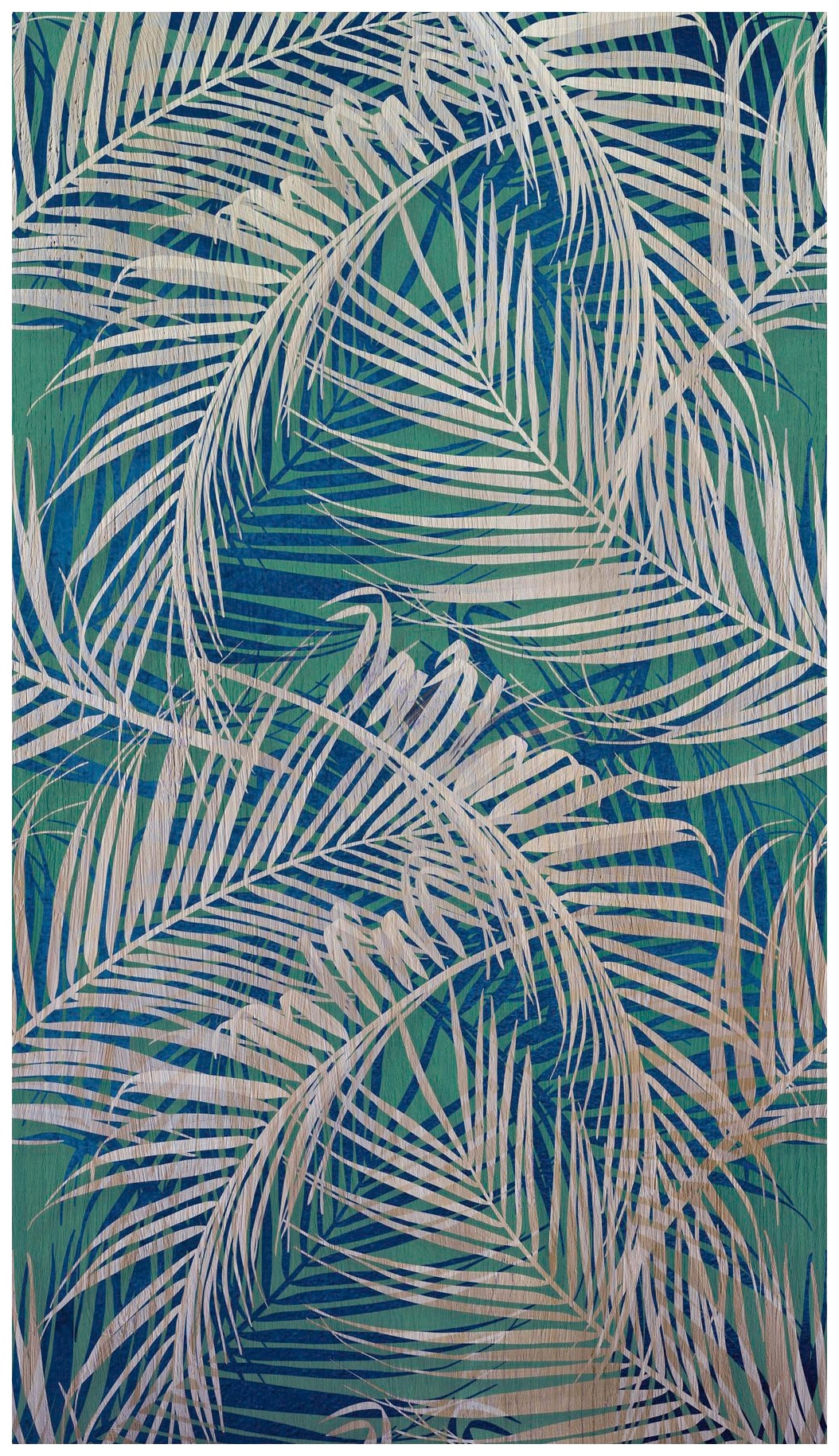 Bodenmeister Fototapete »Palmenblätter grün blau« von Bodenmeister