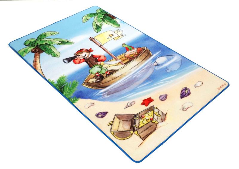 Böing Carpet Fussmatte »Lovely Kids LK-1«, rechteckig, 2 mm Höhe, Schmutzfangmatte, Motiv Pirat, Kinderzimmer von Böing Carpet