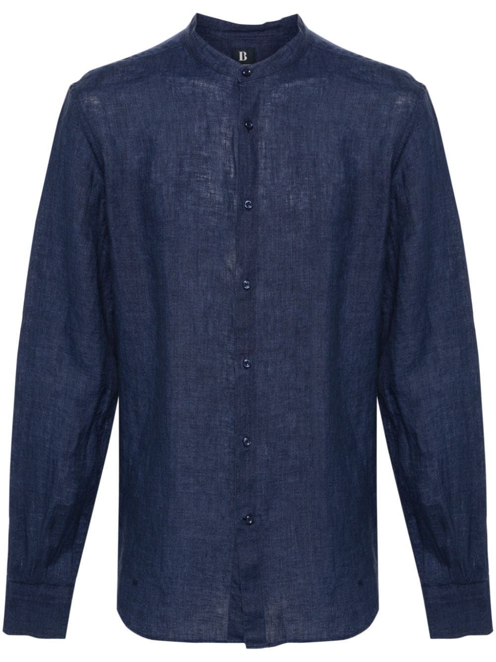 Boggi Milano band-collar linen shirt - Blue von Boggi Milano