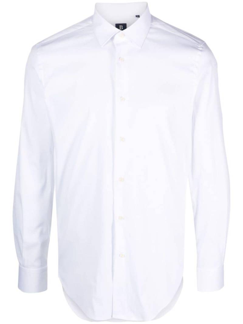 Boggi Milano button-up cotton-blend shirt - White von Boggi Milano