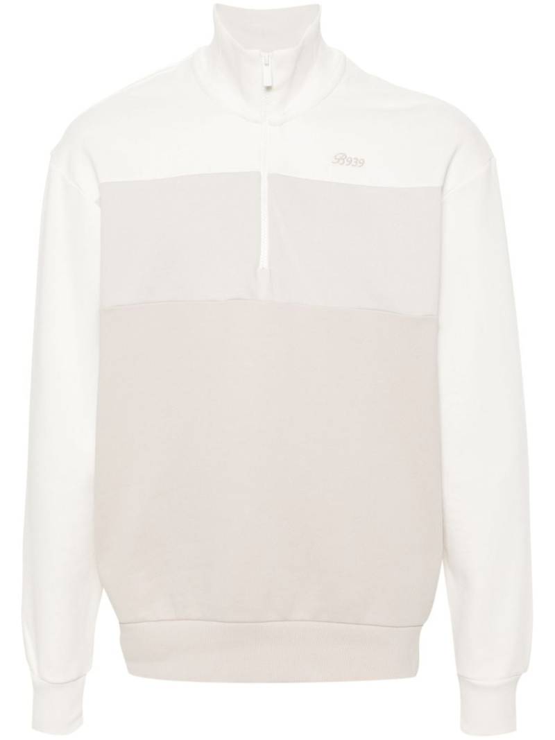 Boggi Milano colourblock zip-up pullover - White von Boggi Milano