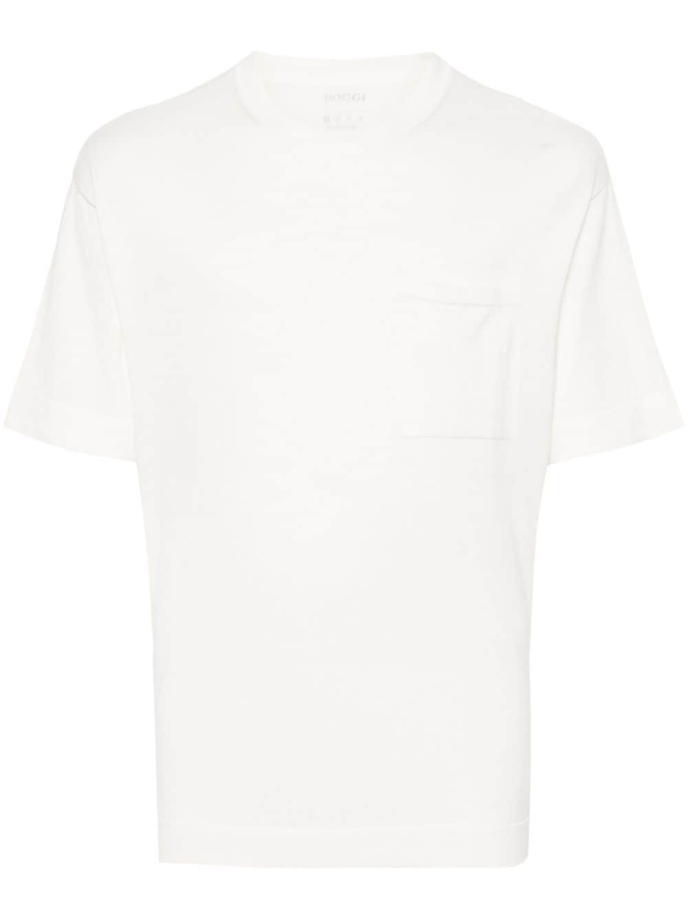 Boggi Milano cotton short-sleeved jumper - White von Boggi Milano