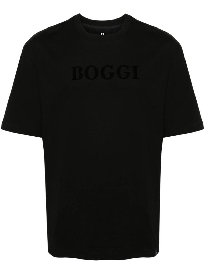Boggi Milano flocked-logo cotton T-shirt - Black von Boggi Milano