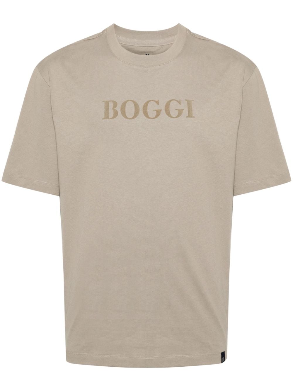 Boggi Milano flocked-logo cotton T-shirt - Neutrals von Boggi Milano