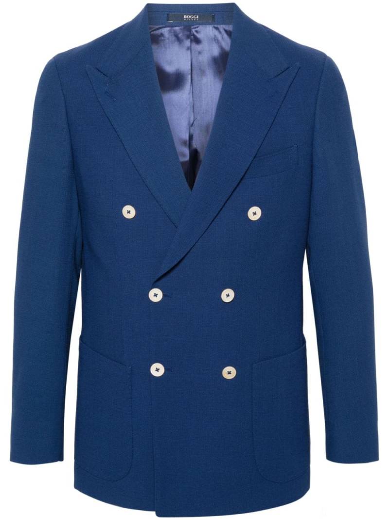 Boggi Milano interwoven double-breasted blazer - Blue von Boggi Milano