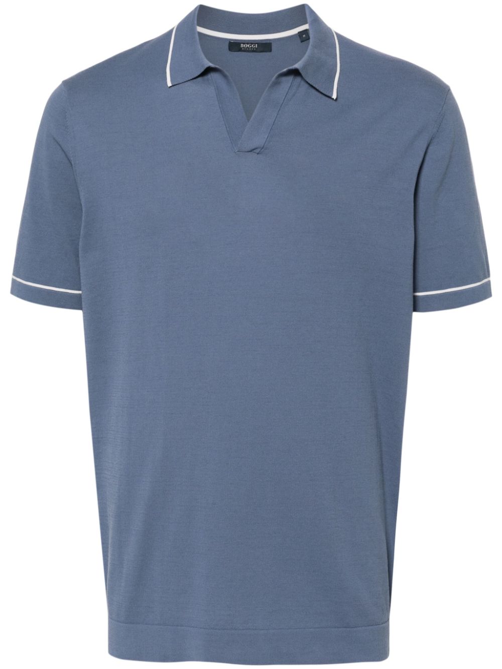 Boggi Milano knitted cotton polo shirt - Blue von Boggi Milano