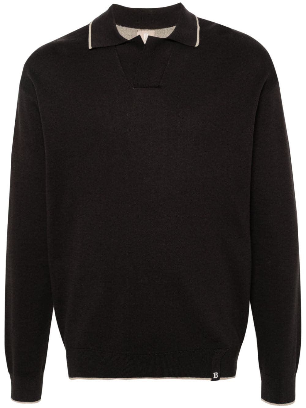 Boggi Milano knitted polo shirt - Black von Boggi Milano