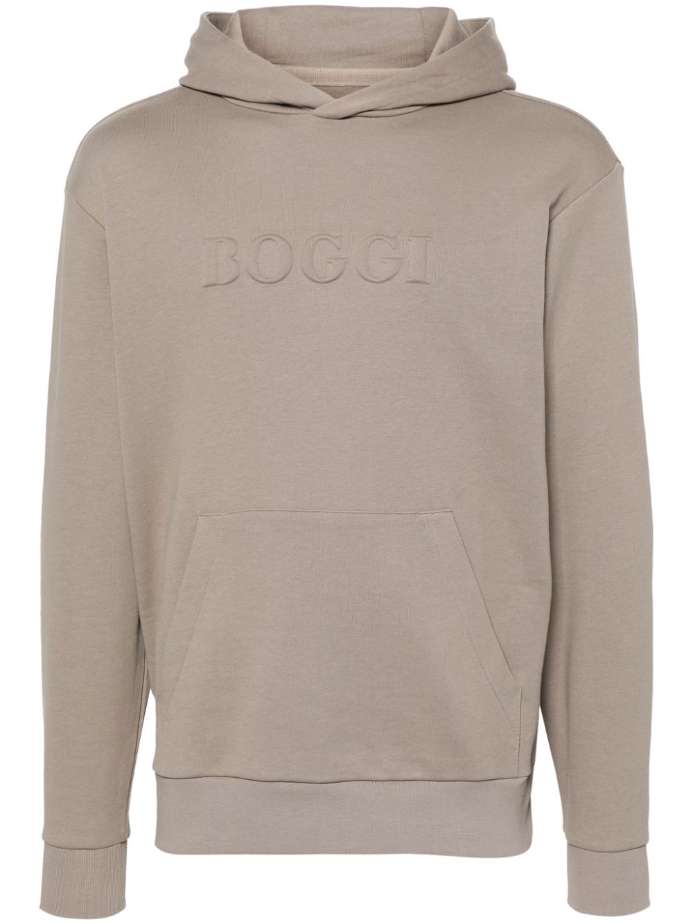 Boggi Milano logo-embossed cotton hoodie - Neutrals von Boggi Milano