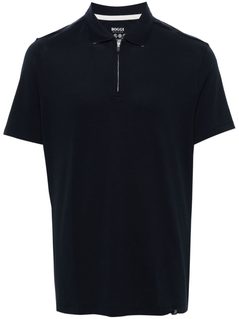 Boggi Milano logo-embroidered cotton polo shirt - Blue von Boggi Milano