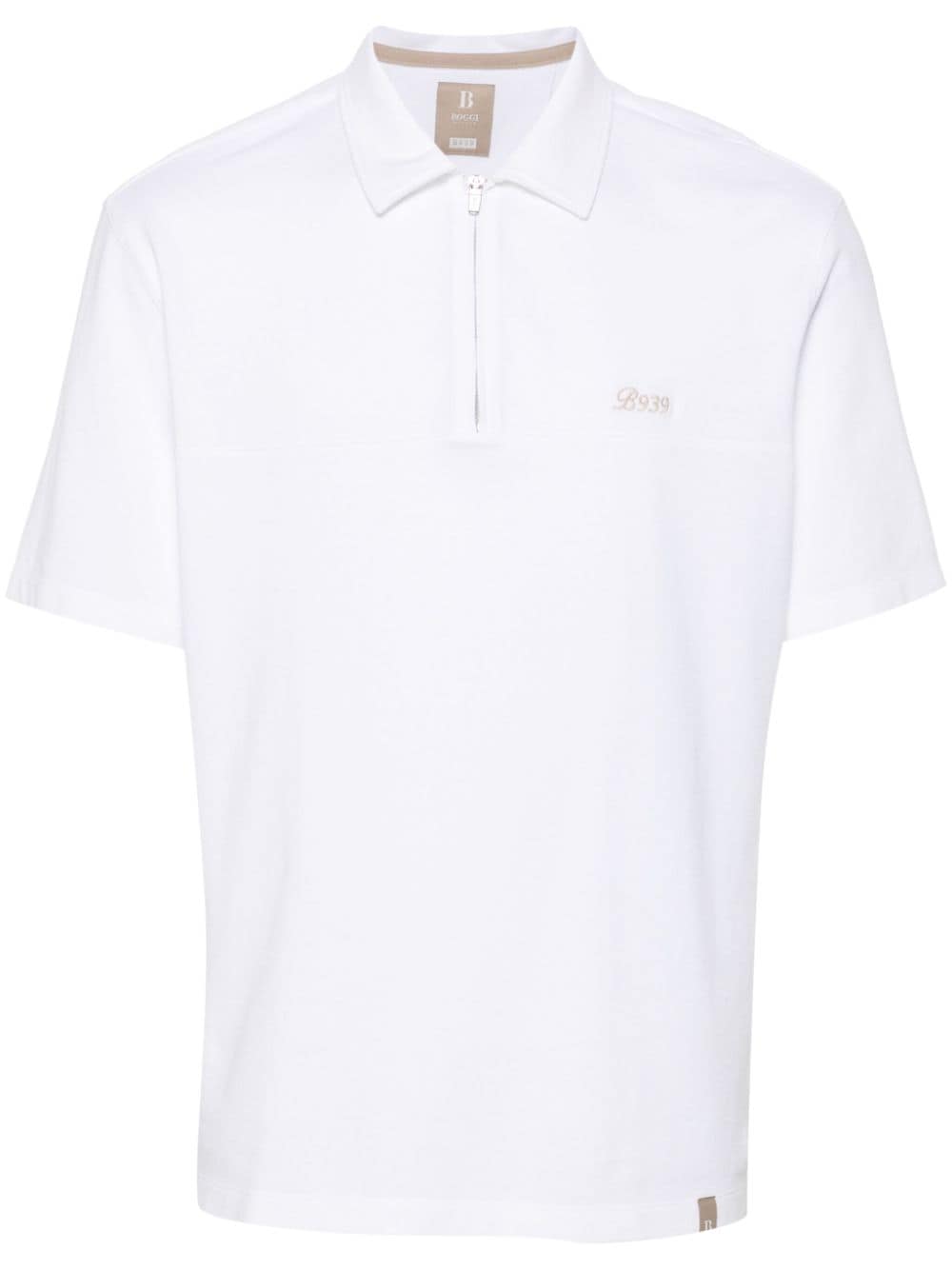 Boggi Milano logo-embroidered piqué polo shirt - White von Boggi Milano