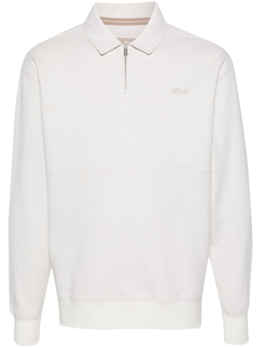 Boggi Milano logo-embroidered zipped sweatshirt - White von Boggi Milano