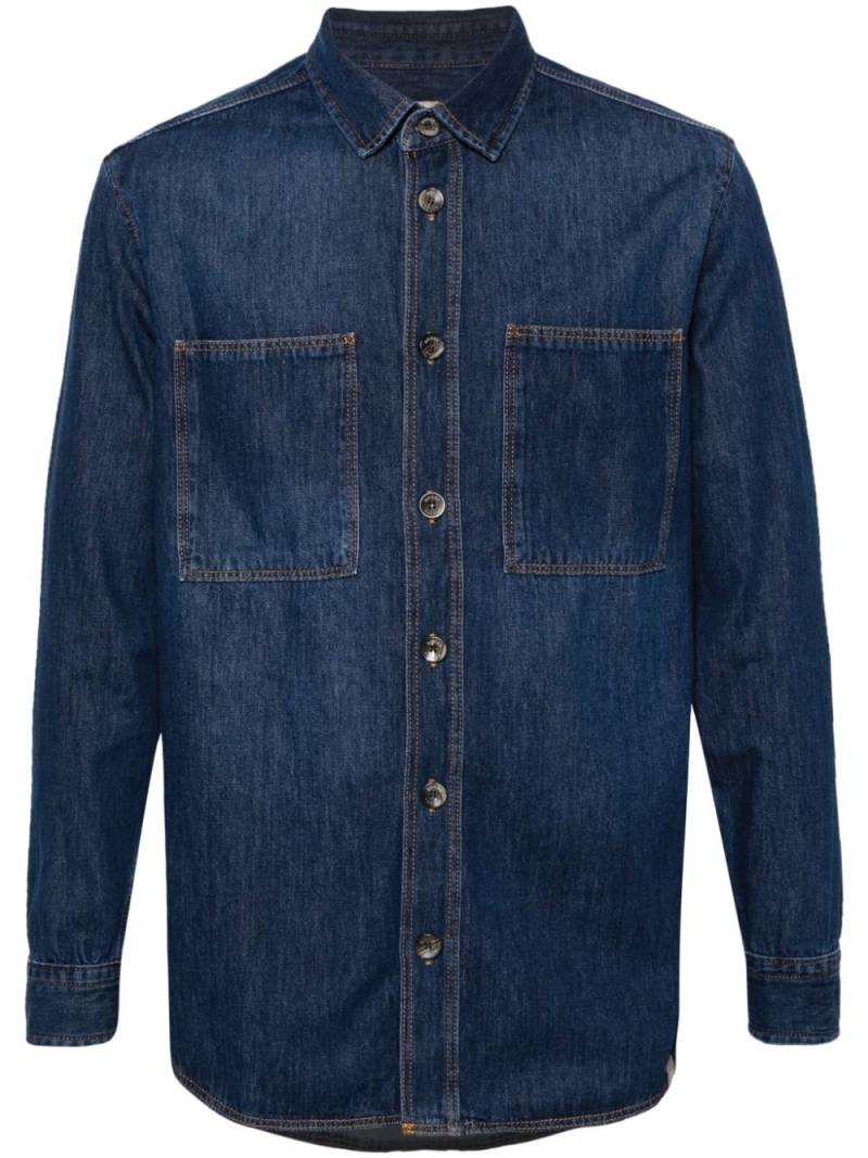 Boggi Milano logo-tag denim shirt - Blue von Boggi Milano