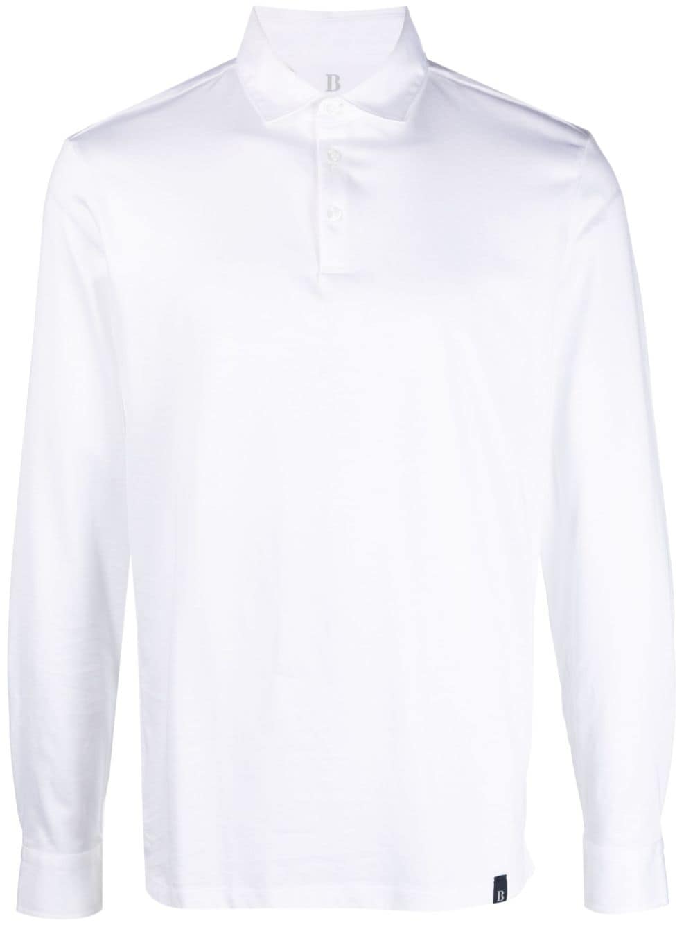 Boggi Milano long-sleeve cotton polo shirt - White von Boggi Milano