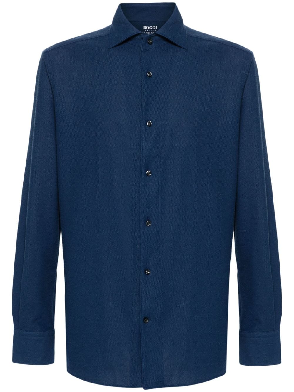 Boggi Milano long sleeve piqué shirt - Blue von Boggi Milano