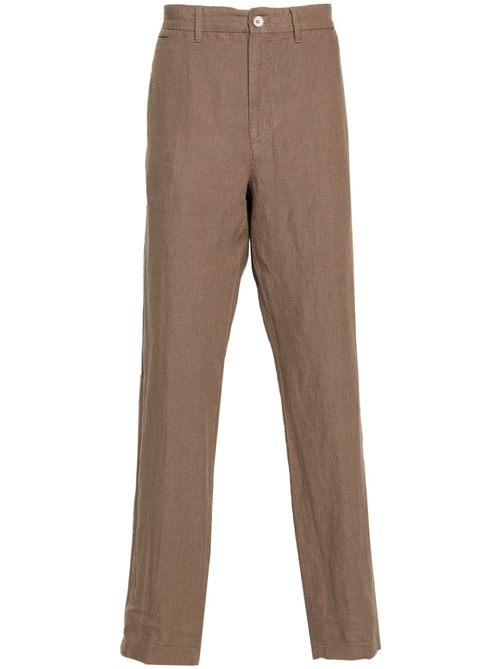 Boggi Milano tapered linen chinos - Brown von Boggi Milano