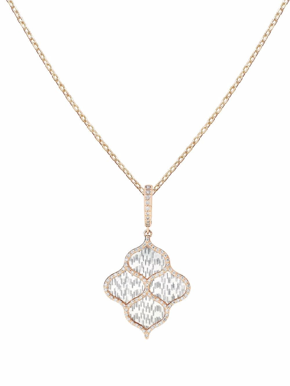 Boghossian 18kt rose gold Titanium Fiber rain diamond pendant necklace - Pink von Boghossian