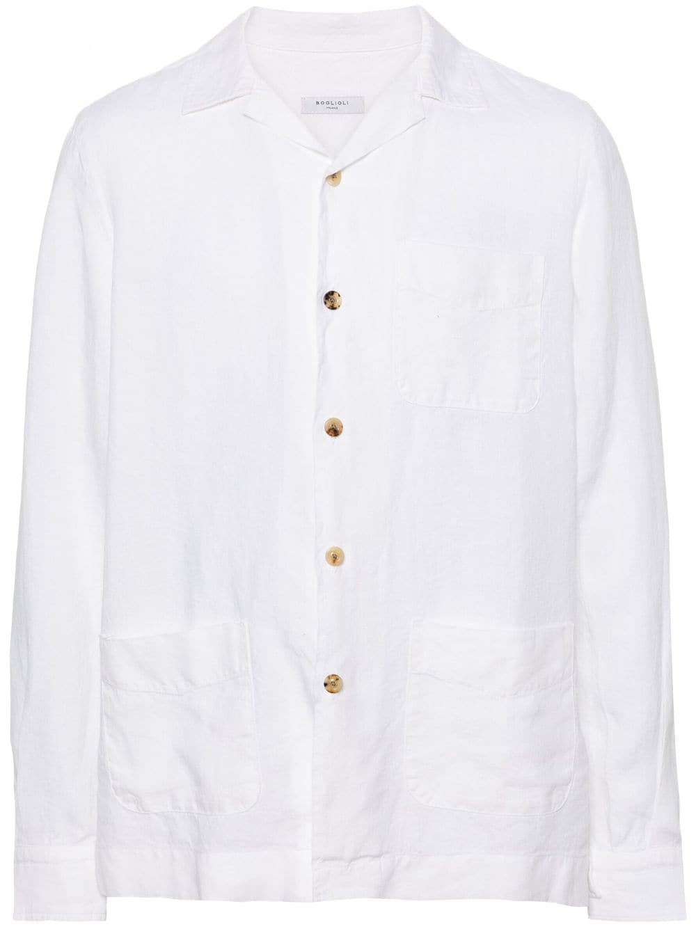 Boglioli camp-collar linen shirt - White von Boglioli