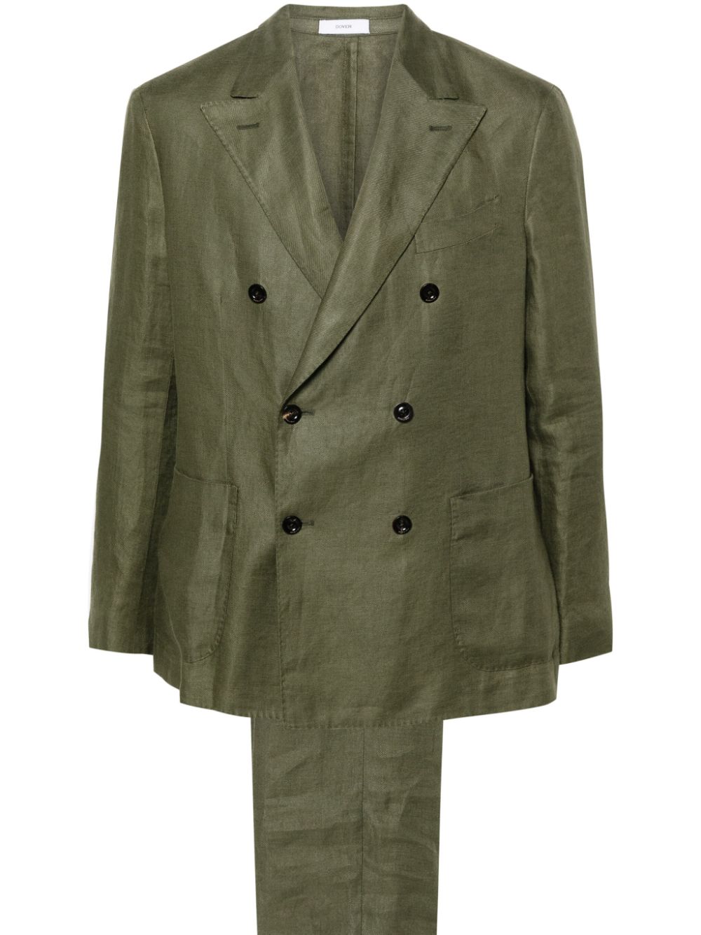 Boglioli double-breasted linen suit - Green von Boglioli