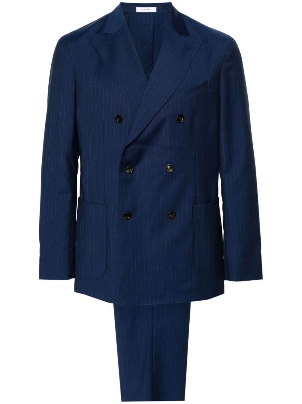 Boglioli double-breasted pinstriped suit - Blue von Boglioli