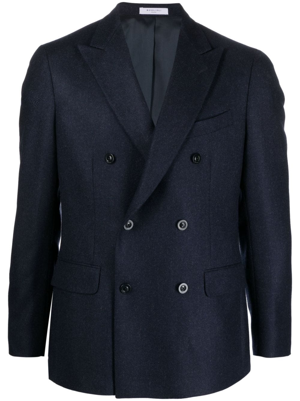 Boglioli double-breasted virgin wool blazer - Blue von Boglioli