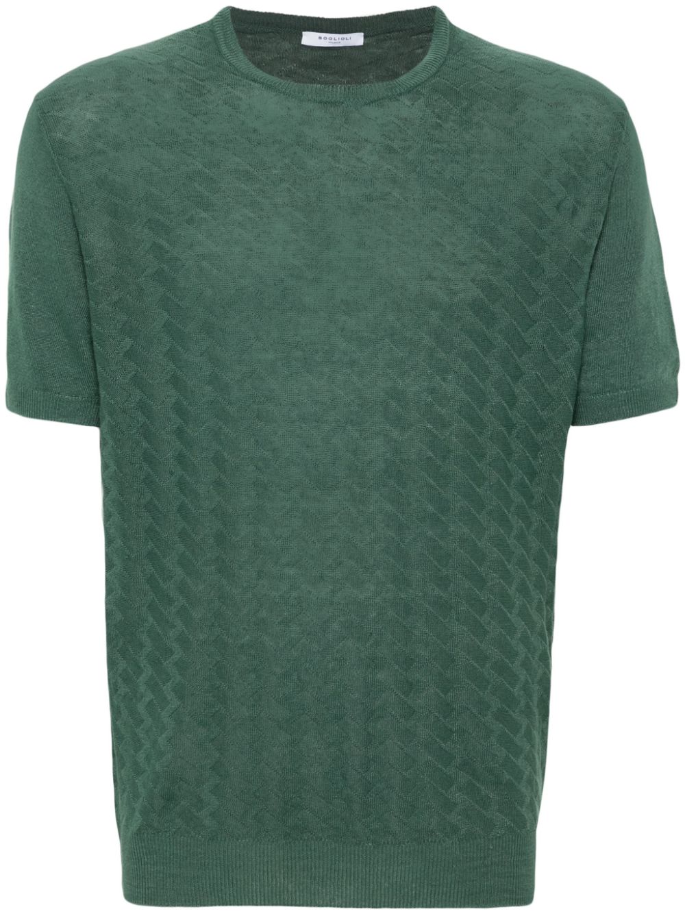 Boglioli knitted linen T-shirt - Green von Boglioli
