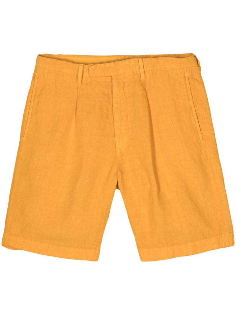 Boglioli linen chambray pleated shorts - Orange von Boglioli