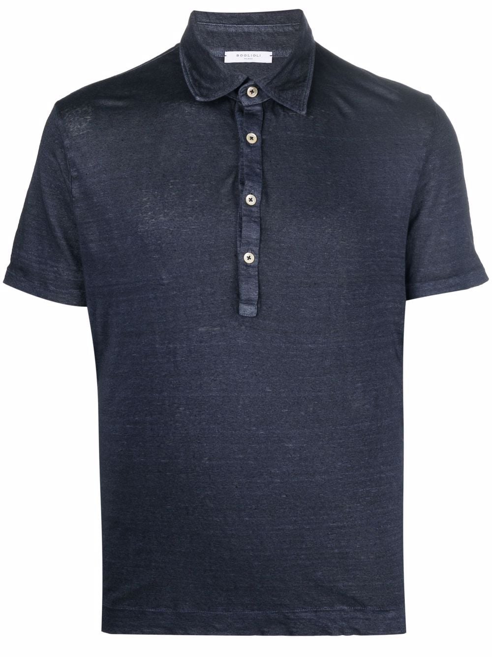 Boglioli linen short-sleeve polo shirt - Blue von Boglioli