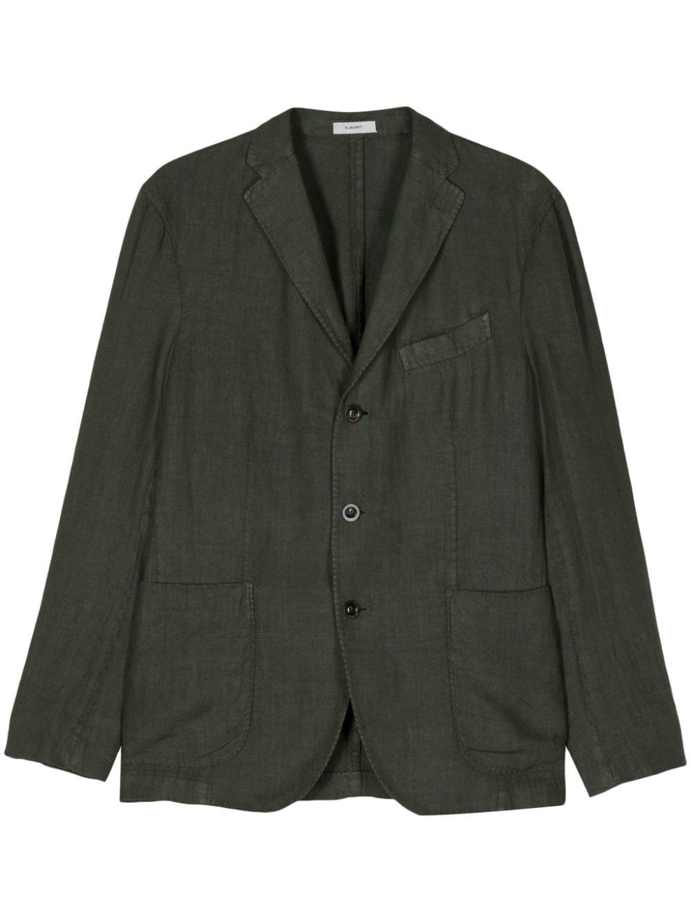 Boglioli linen single-breasted blazer - Green von Boglioli