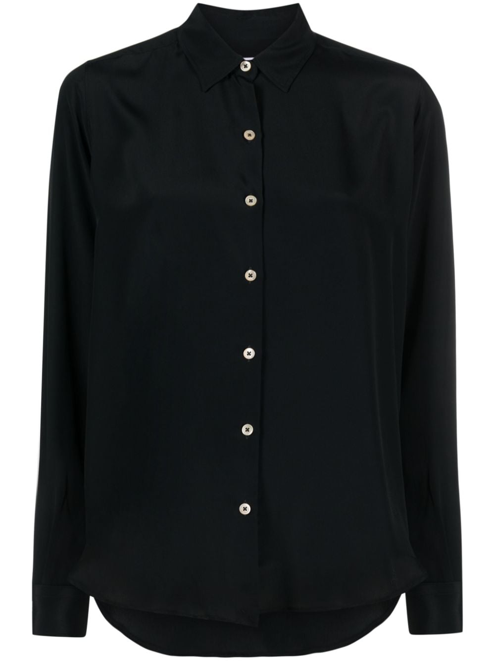 Boglioli long-sleeve crepe shirt - Black von Boglioli