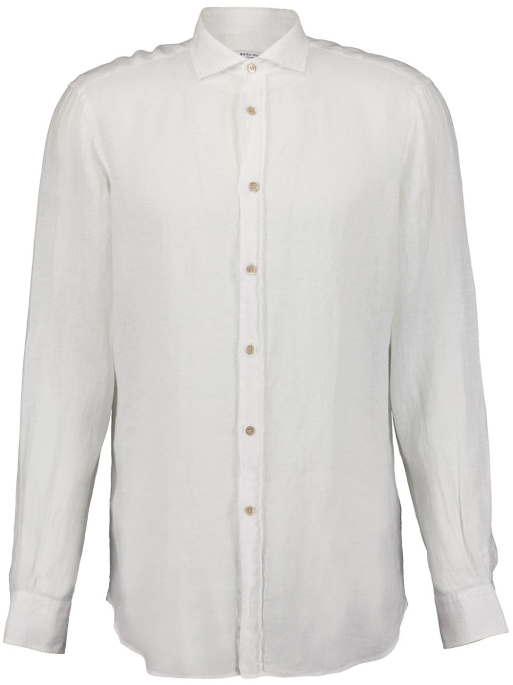 Boglioli long-sleeve linen shirt - White von Boglioli
